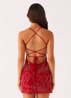 Penelope | Floral Mini Wedding Guest Dresses With Straps