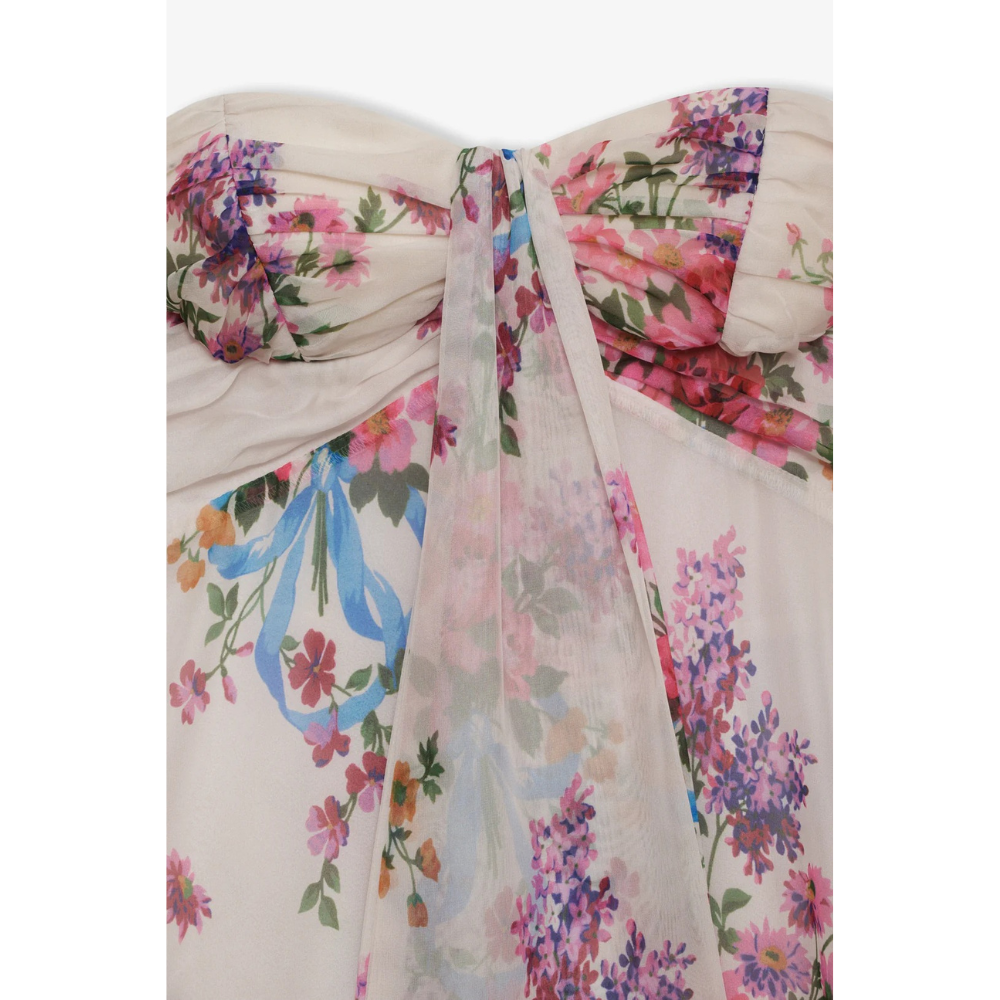 Celeste | Floral Strapless Mini Winter Wedding Guest Dresses