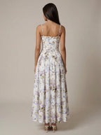 Helena | Elegant Floral V-Neck Midi Dresses For Wedding Guests
