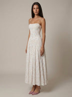 Helena | Elegant Floral V-Neck Midi Dresses For Wedding Guests