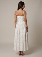 Helena | Elegant Floral V-Neck Midi Dresses For Wedding Guests