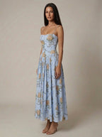 Helena | Elegant Floral V-Neck Midi Dresses For Wedding Guests