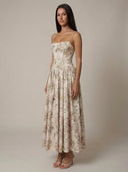 Helena | Elegant Floral V-Neck Midi Dresses For Wedding Guests