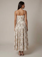 Helena | Elegant Floral V-Neck Midi Dresses For Wedding Guests