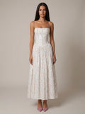 Helena | Elegant Floral V-Neck Midi Dresses For Wedding Guests