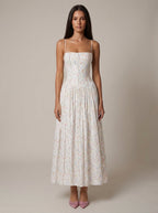 Helena | Elegant Floral V-Neck Midi Dresses For Wedding Guests