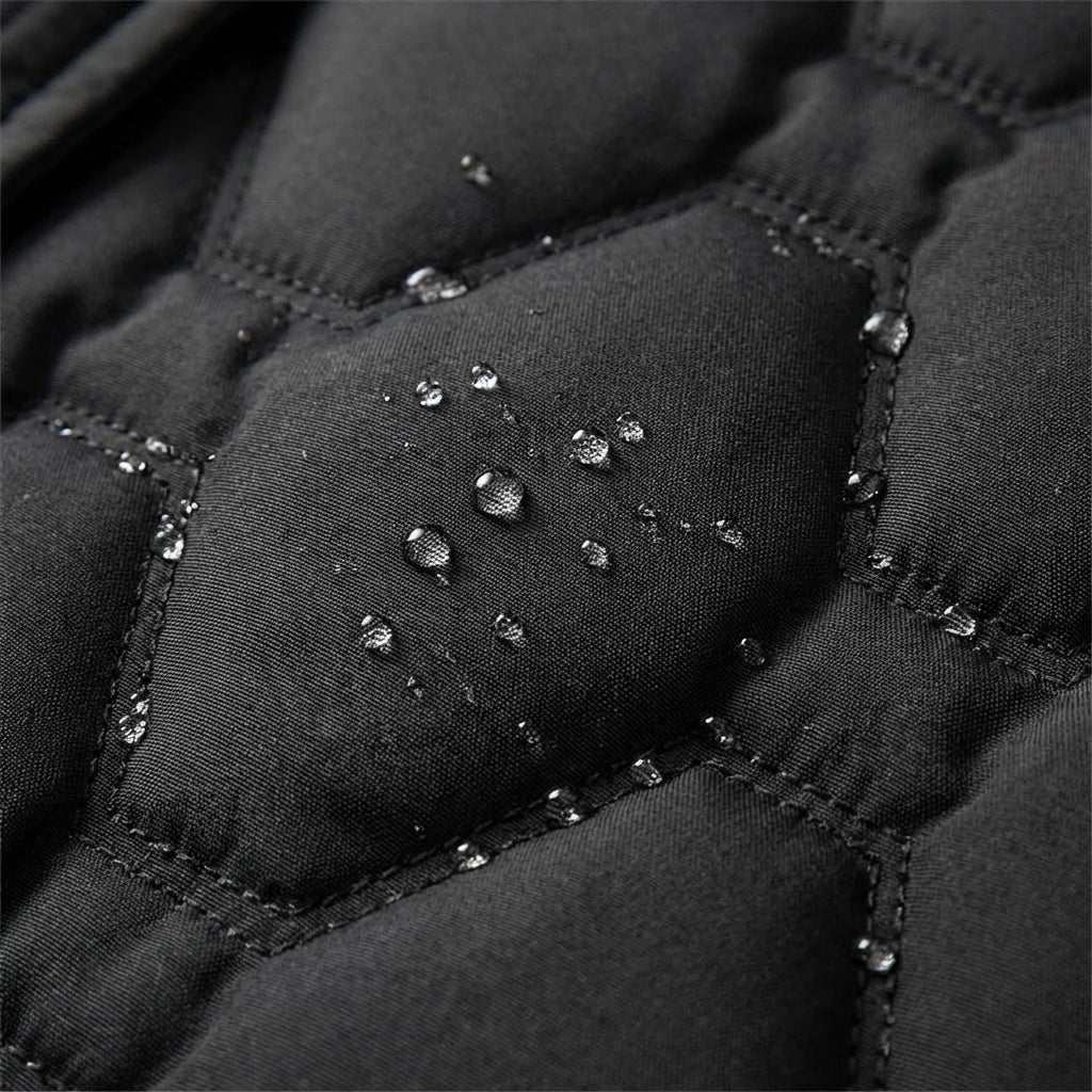 Bridget | Long Black Quilted Down Puffer Coat Longline Hood