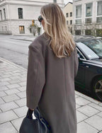 Valentina | Longline Double Breasted Black Puffer Long Coat