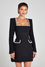 Solene | Long Sleeve Cocktail Dresses Square Neck Mini
