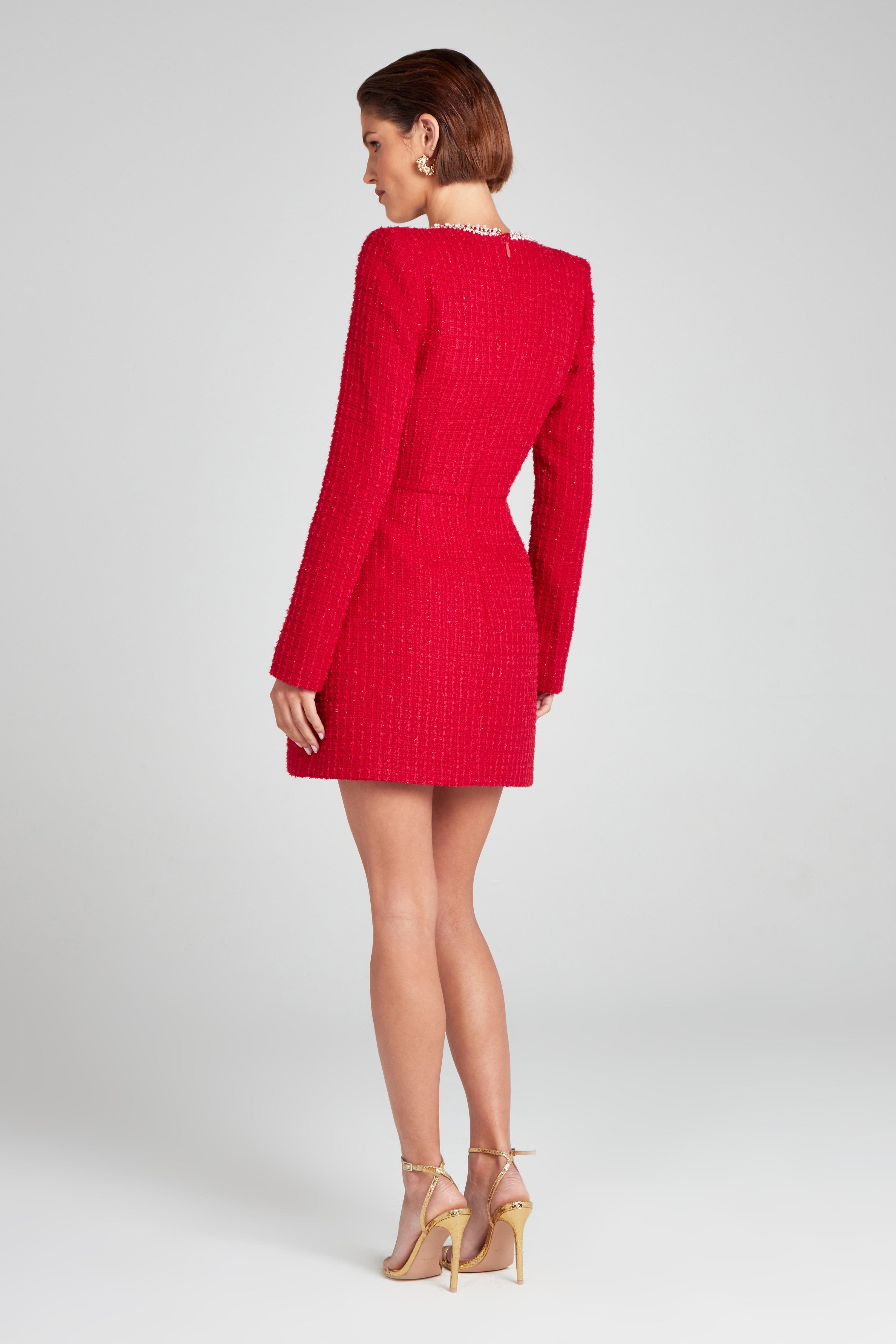 Solene | Long Sleeve Cocktail Dresses Square Neck Mini