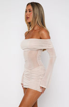 Romilly | Long Sleeve Bardot Mini Cocktail Dress