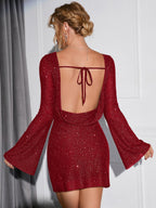Berenice | Long Sleeve Open Back Bodycon Cocktail Dresses