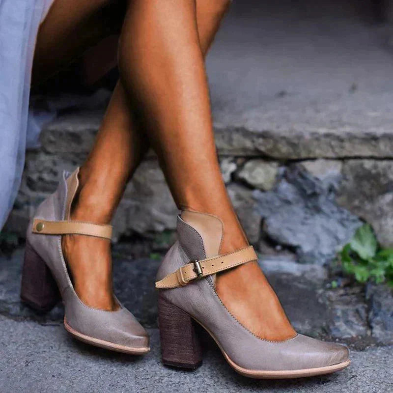 Honorine | Orthopedic Block Heel Mary Jane Sandals for Every Day