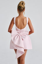 Nadia | Pearl Neck A-Line Mini Wedding Guest Dress