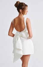 Nadia | Pearl Neck A-Line Mini Wedding Guest Dress