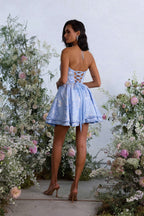 Constance | Floral Halter Neck Mini Wedding Guest Dress Pink