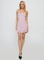 Sabine | Polka Dot Flowy Mini Wedding Guest Dress