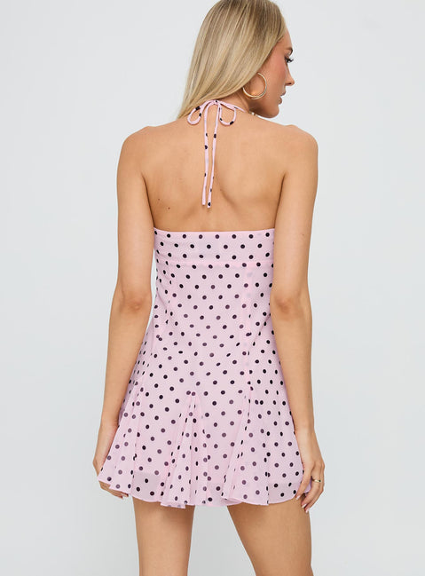 Sabine | Polka Dot Flowy Mini Wedding Guest Dress