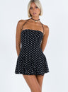 Sabine | Polka Dot Flowy Mini Wedding Guest Dress