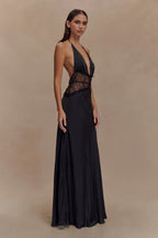 Capucine | V-Neck Polka Dot Autumn Wedding Guest Dresses Maxi