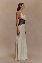Capucine | V-Neck Polka Dot Autumn Wedding Guest Dresses Maxi