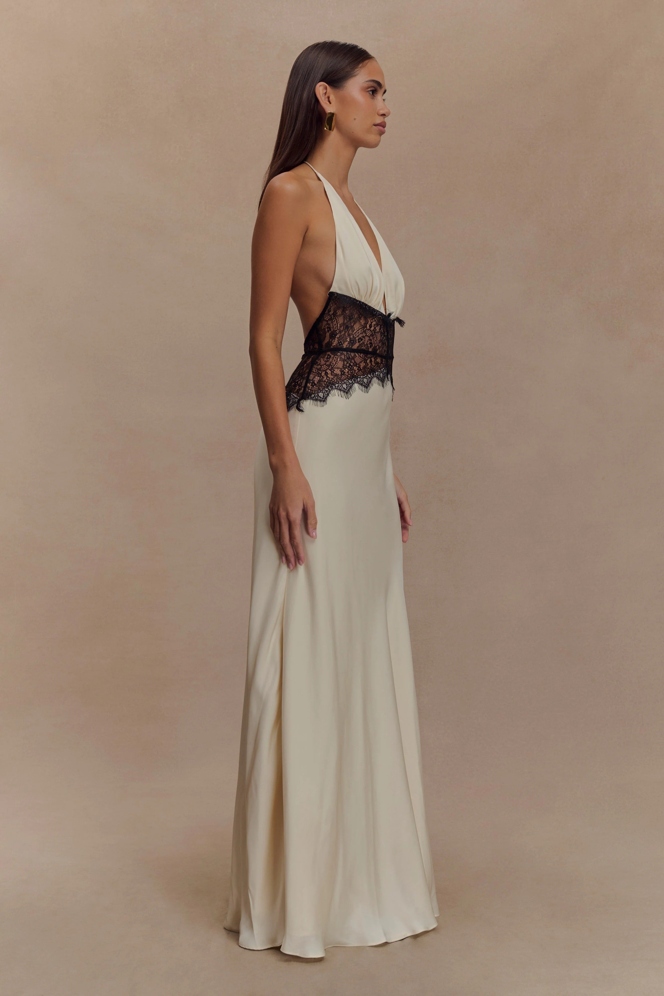 Capucine | V-Neck Polka Dot Autumn Wedding Guest Dresses Maxi