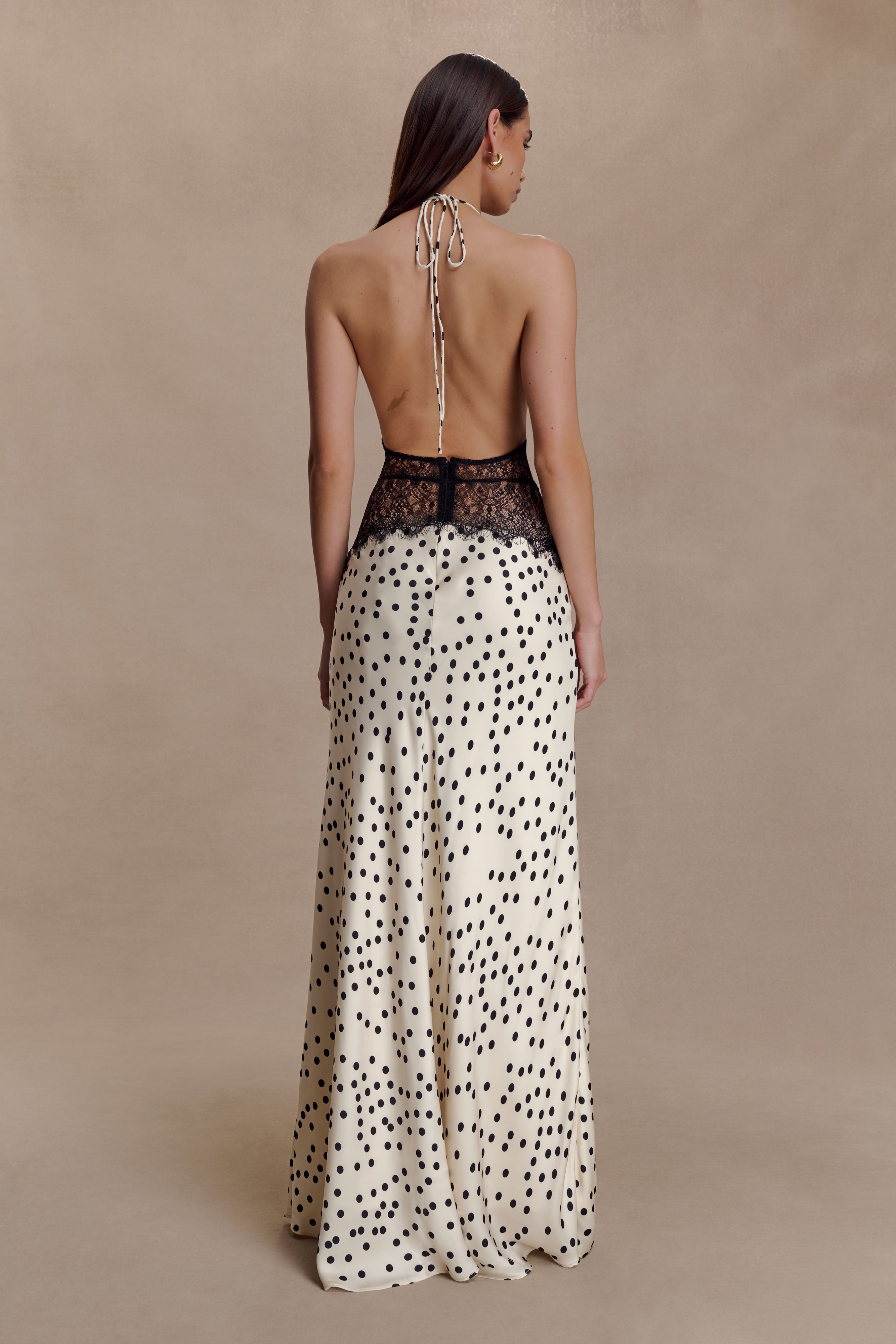 Capucine | V-Neck Polka Dot Autumn Wedding Guest Dresses Maxi