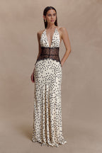 Capucine | V-Neck Polka Dot Autumn Wedding Guest Dresses Maxi