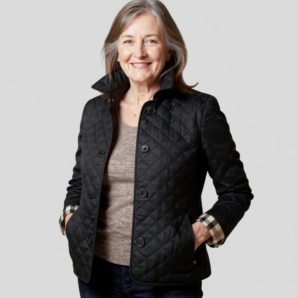 Capucine | Quilted Puffer Jacket Winter Coat For Women — Black