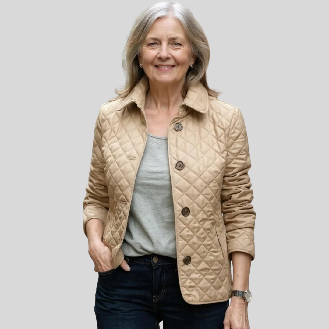 Capucine | Quilted Puffer Jacket Winter Coat For Women — Khaki