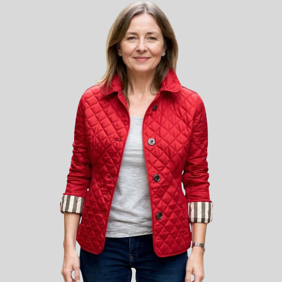 Capucine | Quilted Puffer Jacket Winter Coat For Women — Red