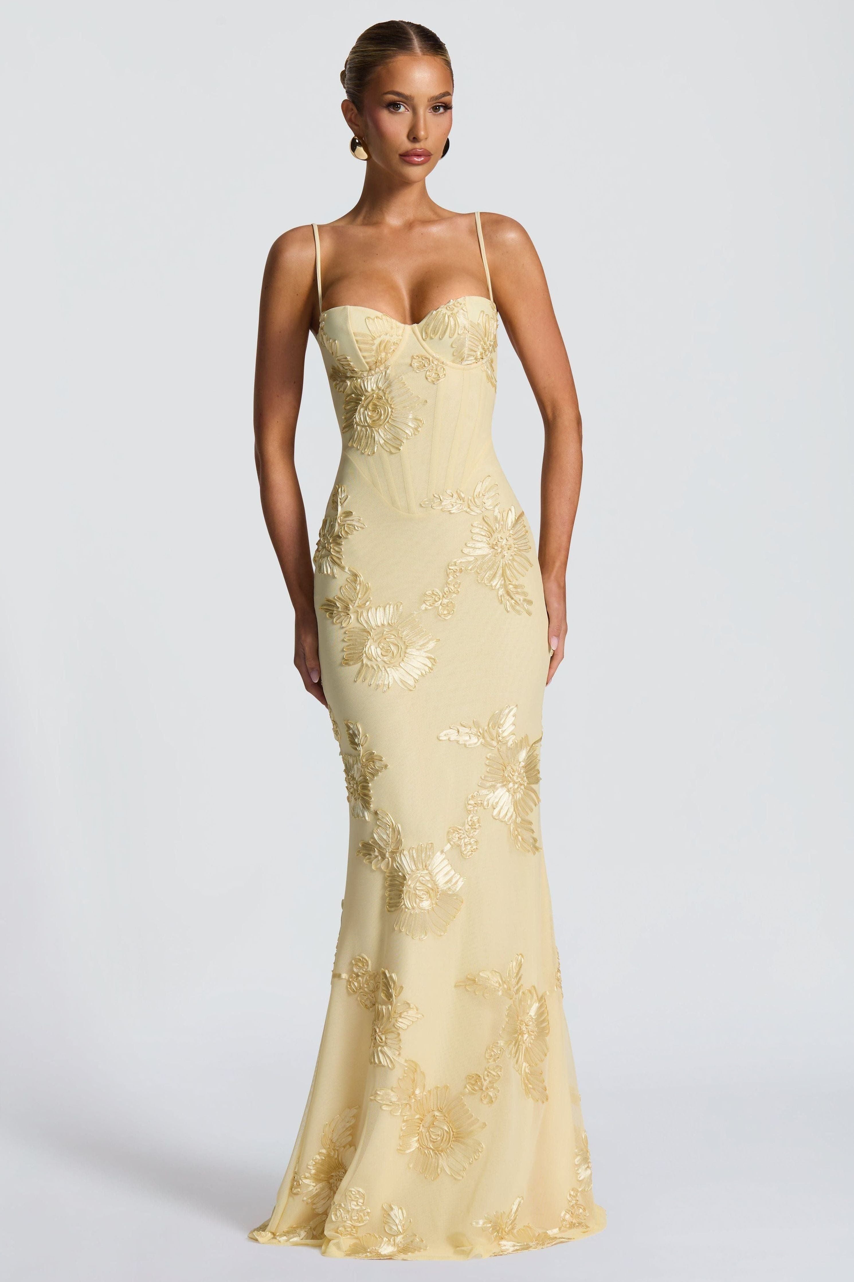 Xanthe | Ruched Spaghetti Strap Bodycon Wedding Guest Midi Dress