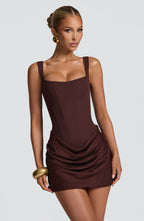 Fenella | Petite Cocktail Dresses Ruched Satin Mini Party