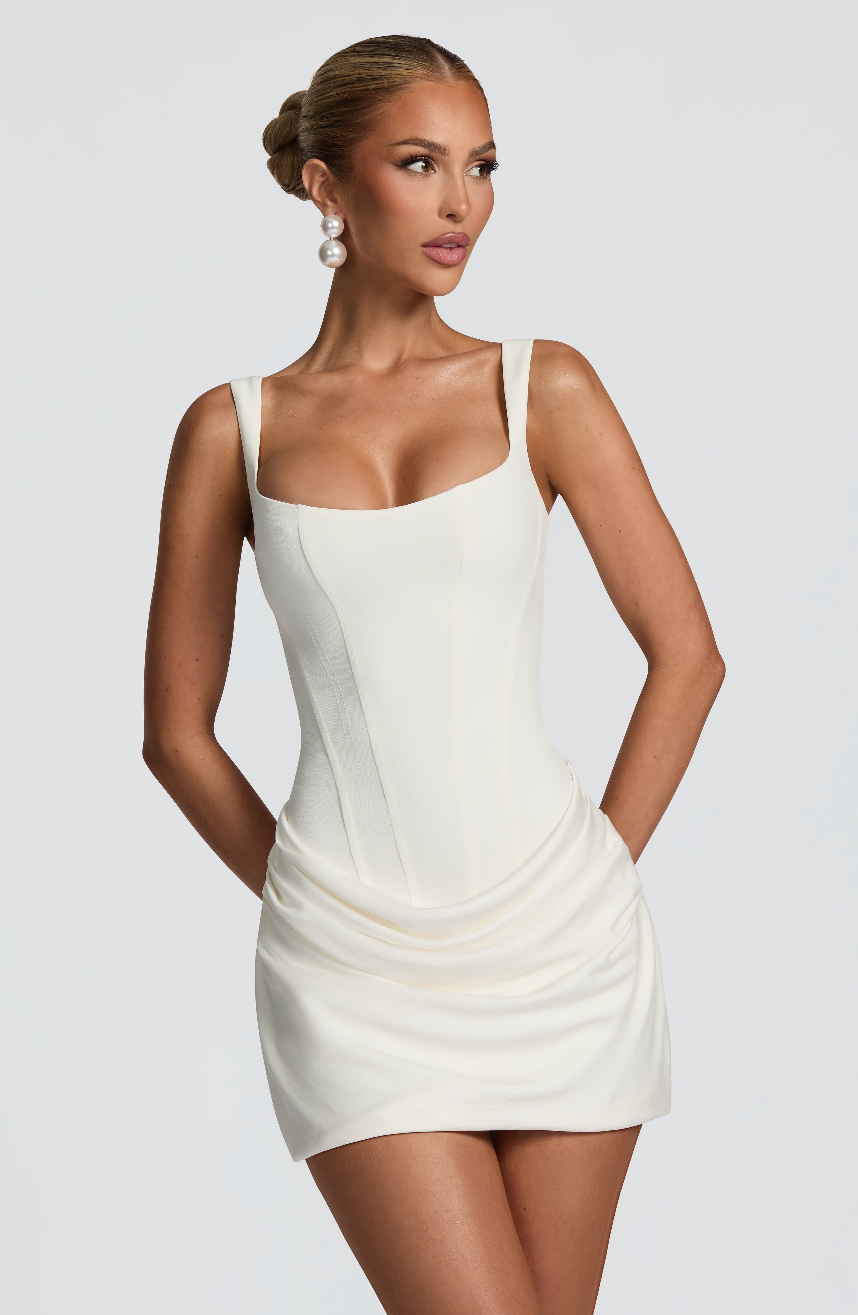 Fenella | Petite Cocktail Dresses Ruched Satin Mini Party
