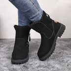 Dominique | Black Leather Heeled Ankle Boots Winter
