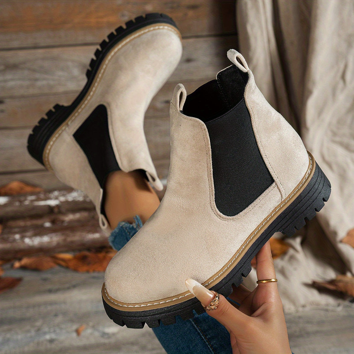 Mathilde | Leather Low Heeled Ankle Chelsea Boots