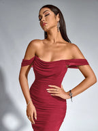 Philippa | Long Sleeve V-Neck Flowy Maxi Cocktail Dress