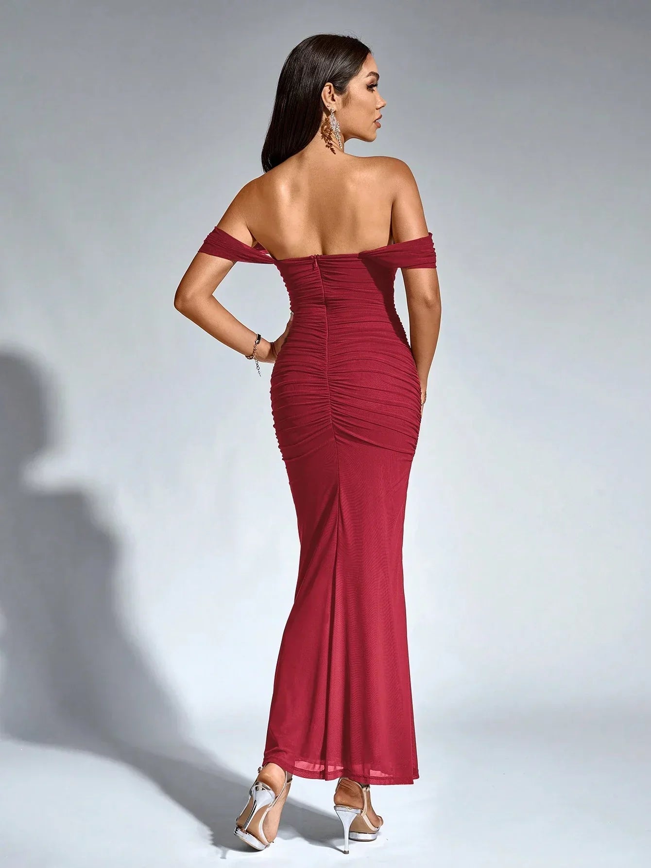 Philippa | Long Sleeve V-Neck Flowy Maxi Cocktail Dress