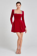 Fenella | Women's Velvet Mini Cocktail Dresses For Evening Events