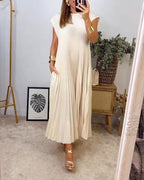 Celestine | Sleeveless Pleated House Dress Elegant Occasion Wear