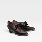 Camille | Silver Low Heel Lace-Up Leather Pumps