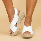 Felicity | Cross Strap Espadrilles Wedge Sandals
