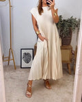 Celestine | Sleeveless Pleated House Dress Elegant Occasion Wear