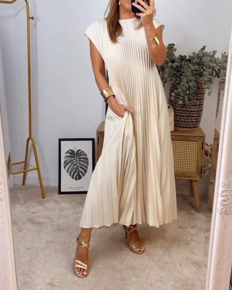 Celestine | Sleeveless Pleated House Dress Elegant Occasion Wear