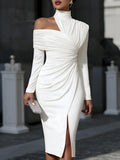 Isadora | Halter Neck Draped Evening Dress