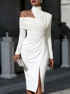 Isadora | Halter Neck Draped Evening Dress