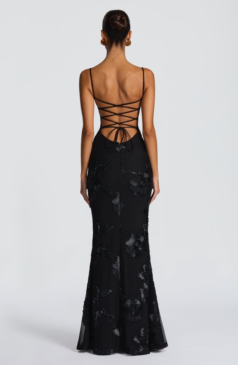 Adeline | Figure-Hugging Spaghetti Strap Evening Maxi Dress