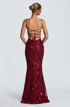 Adeline | Figure-Hugging Spaghetti Strap Evening Maxi Dress