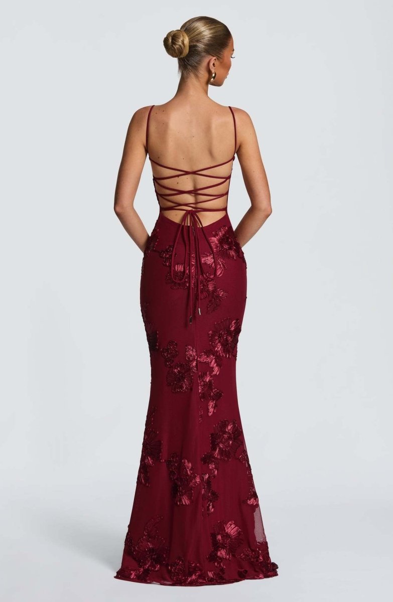 Adeline | Figure-Hugging Spaghetti Strap Evening Maxi Dress