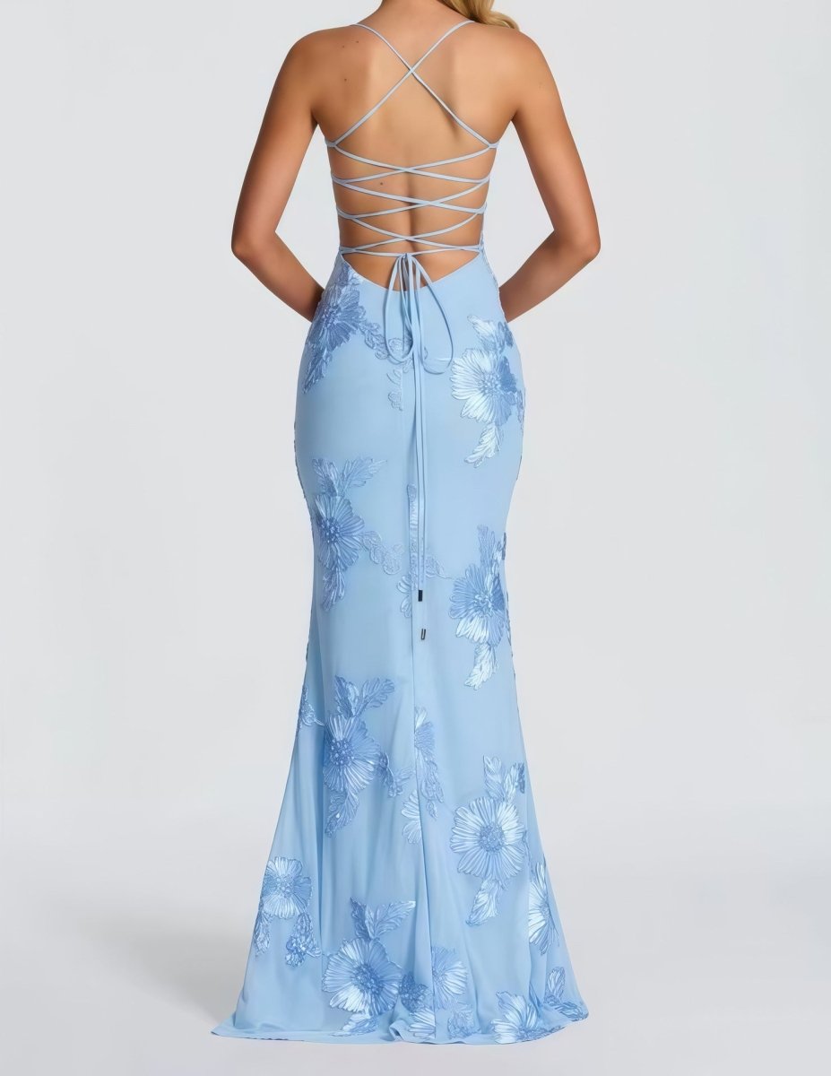 Adeline | Figure-Hugging Spaghetti Strap Evening Maxi Dress